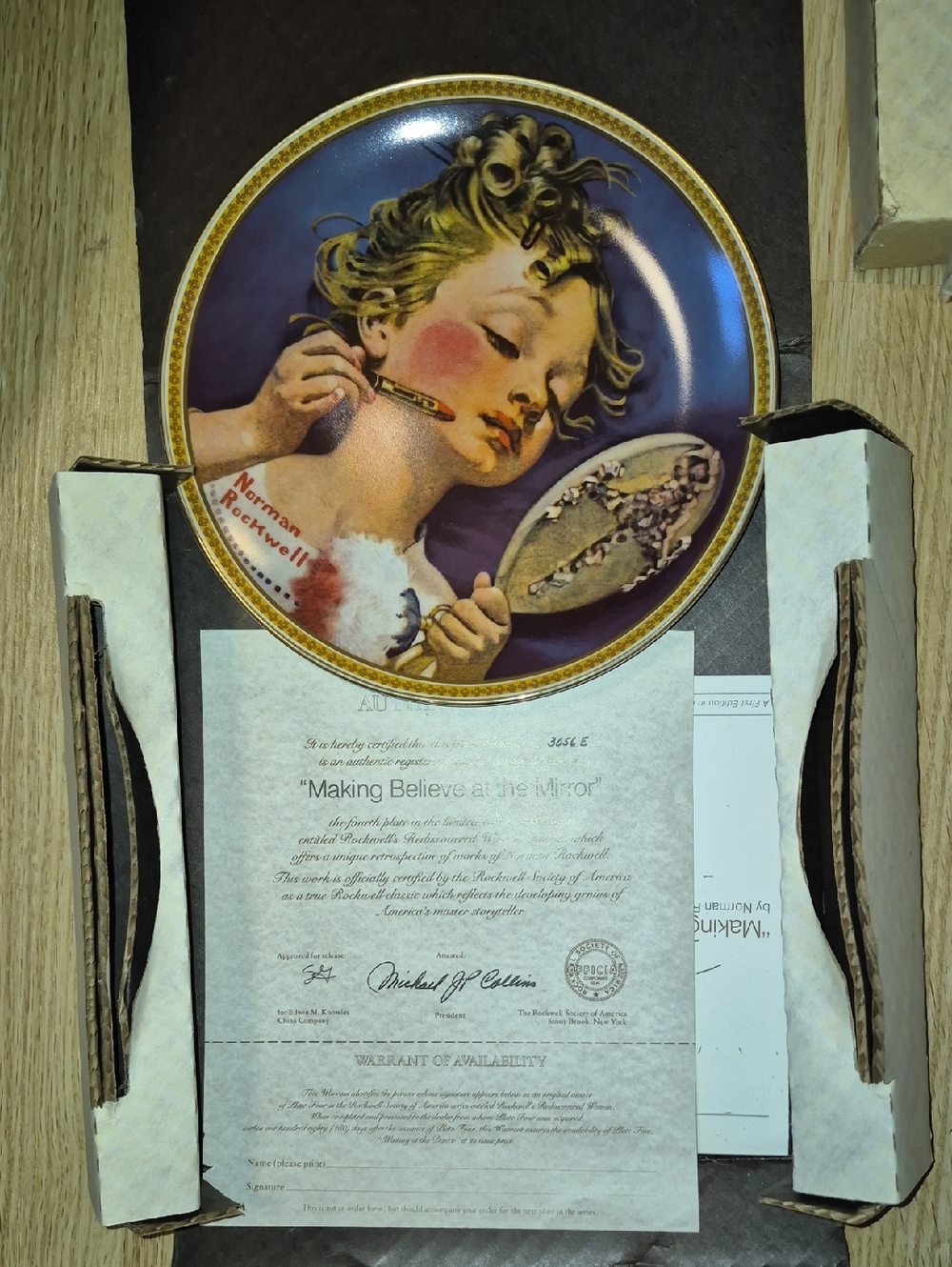 Norman Rockwell Collector Plate – "Making Believe In The Mirror"